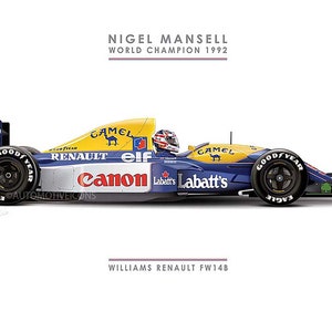Nigel Mansell 1992 Williams FW14B Illustration (Digitaler Download)