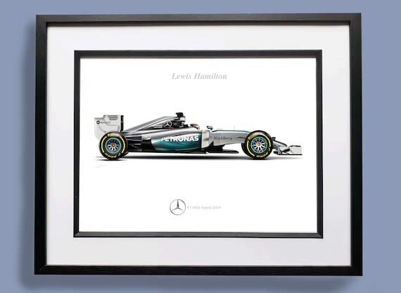 ルイス・ハミルトン F1 メルセデス W05 イラスト アートプリント