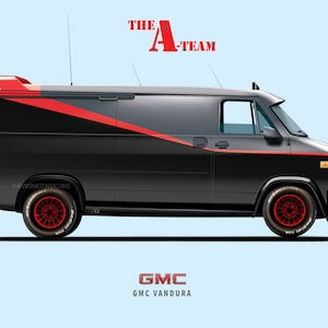 The A Team Van GMC Vandura Illustration Car Art TV and Film Movie car Digtal Download