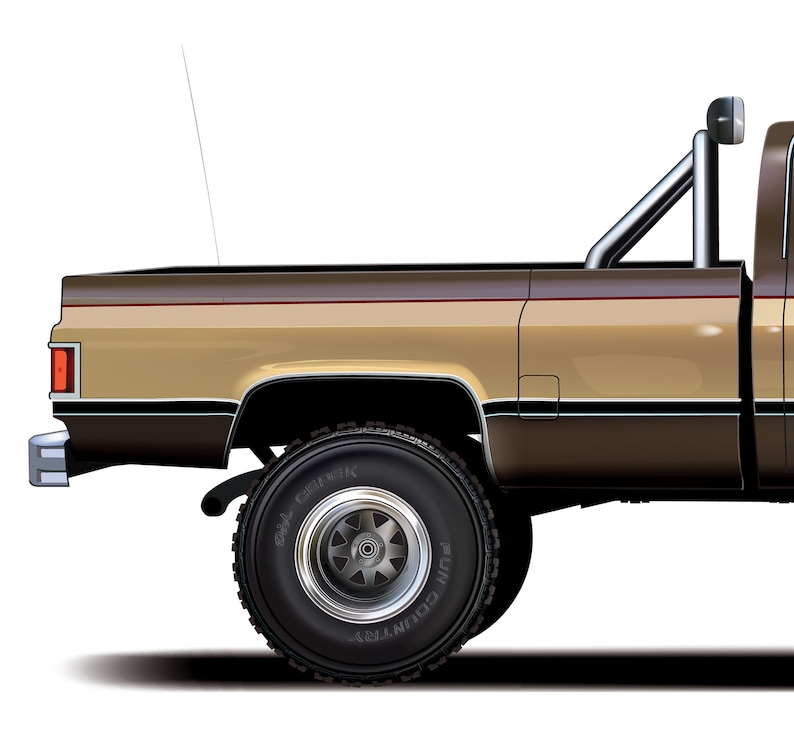 The Fall Guy Truck GMC Grande Sierra Illustration Car Art Lee Majors TV
