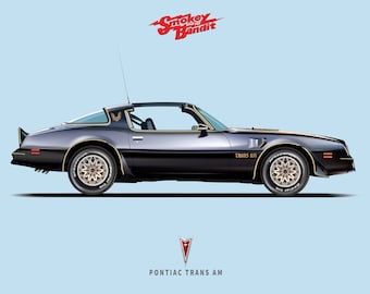 Smokey and The Bandit Pontiac Trans Am Illustration (Digital Download)