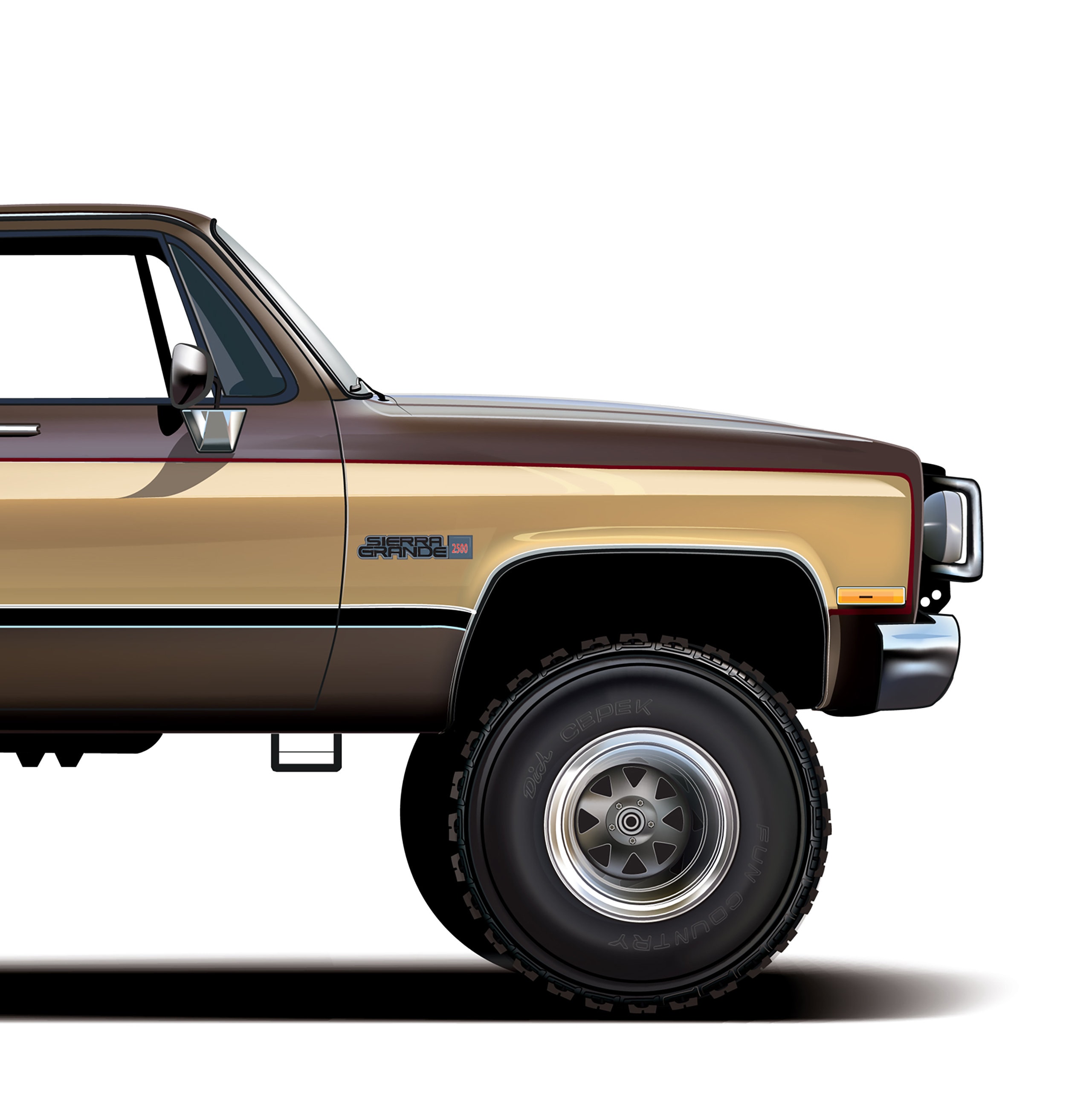 The Fall Guy Truck GMC Grande Sierra Illustration Car Art Lee Majors TV