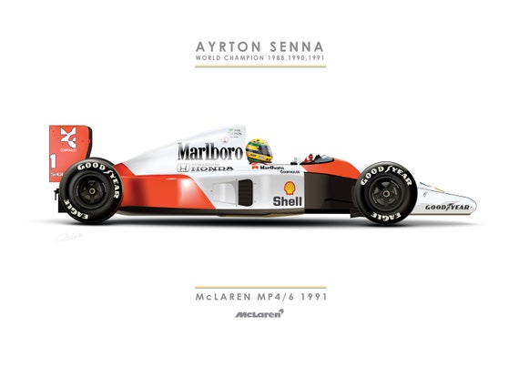 Ayrton Senna Mclaren MP4-6 Art Print – 1991 Formula One Racing
