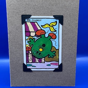 vintage Mr Men Mr Clumsy Character Card Carte de vœux KeepSake