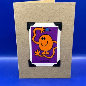 vintage Mr Men Mr Tickle 1976 Carte de caractère KeepSake Carte de vœux