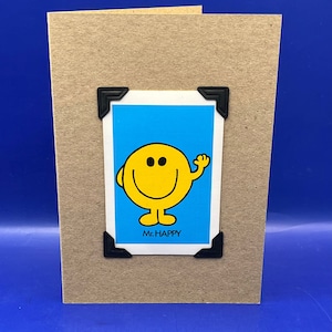 Vintage Mr Men Mr Happy 1976 Character Card KeepSake Greeting Card