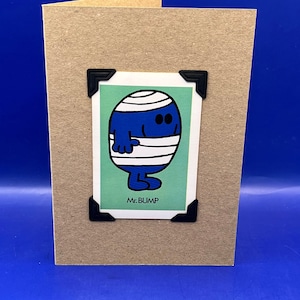 vintage Mr Men Mr Bump 1976 carte de personnage KeepSake carte de voeux