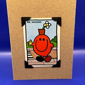 vintage Mr Wrong Mr Men Carte de caractère KeepSake Carte de vœux