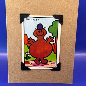 Vintage Mr Men Mr Dizzy Character Card KeepSake Greeting Card
