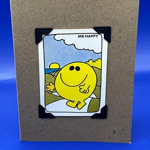 vintage Mr Men Mr Happy Character Card Carte de vœux KeepSake