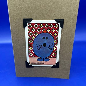 Vintage Mr Men Mr Forgetful Character Card KeepSake Greeting Card Belated Card
