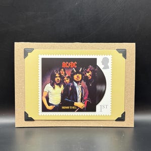 Carte postale ACDC PHQ 2025 Timbres du bureau de poste Carte de voeux originale KeepSake L'autoroute vers l'enfer