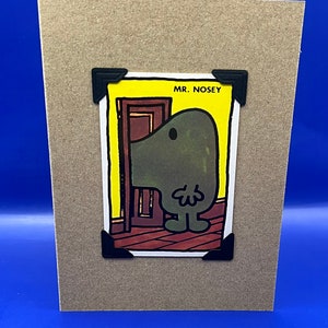 vintage Mr Men Mr Nosey Carte de caractère KeepSake Carte de vœux