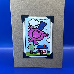 vintage Mr Men Mr Impossible Carte de caractère KeepSake Carte de vœux