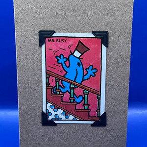 vintage Mr Men Mr Busy Carte de caractère KeepSake Carte de vœux