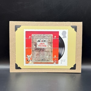Carte postale ACDC PHQ 2025 Timbres du bureau de poste Carte de voeux originale KeepSake haute tension