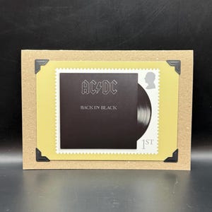 Carte postale ACDC PHQ 2025, timbres du bureau de poste, carte de voeux KeepSake originale, dos noir