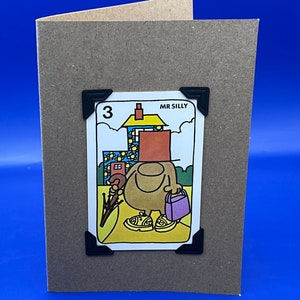 vintage Mr Men Mr Silly Carte de caractère KeepSake Carte de vœux