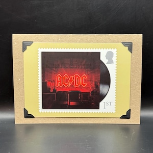 Carte postale ACDC PHQ 2025 Timbres du bureau de poste Carte de voeux KeepSake originale Mise sous tension