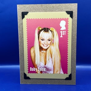 Carte postale Spice Girls PHQ 2024 Timbres du bureau de poste Carte de voeux KeepSake originale