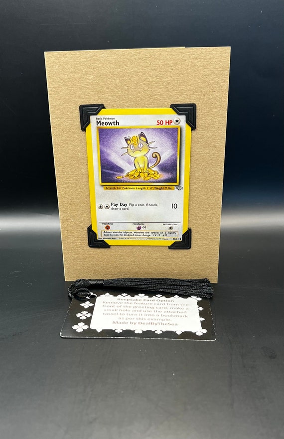 Original Vintage Meowth Pokémon 56/64 Jungle Set Keepsake Greeting