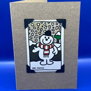 Vintage Mr Men Mr Snow Character Card KeepSake Greeting Card