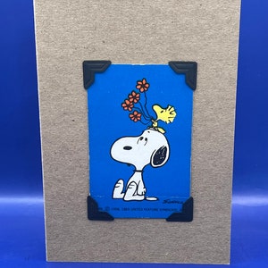Vintage Blue Snoopy Playing Card KeepSake Greeting Card