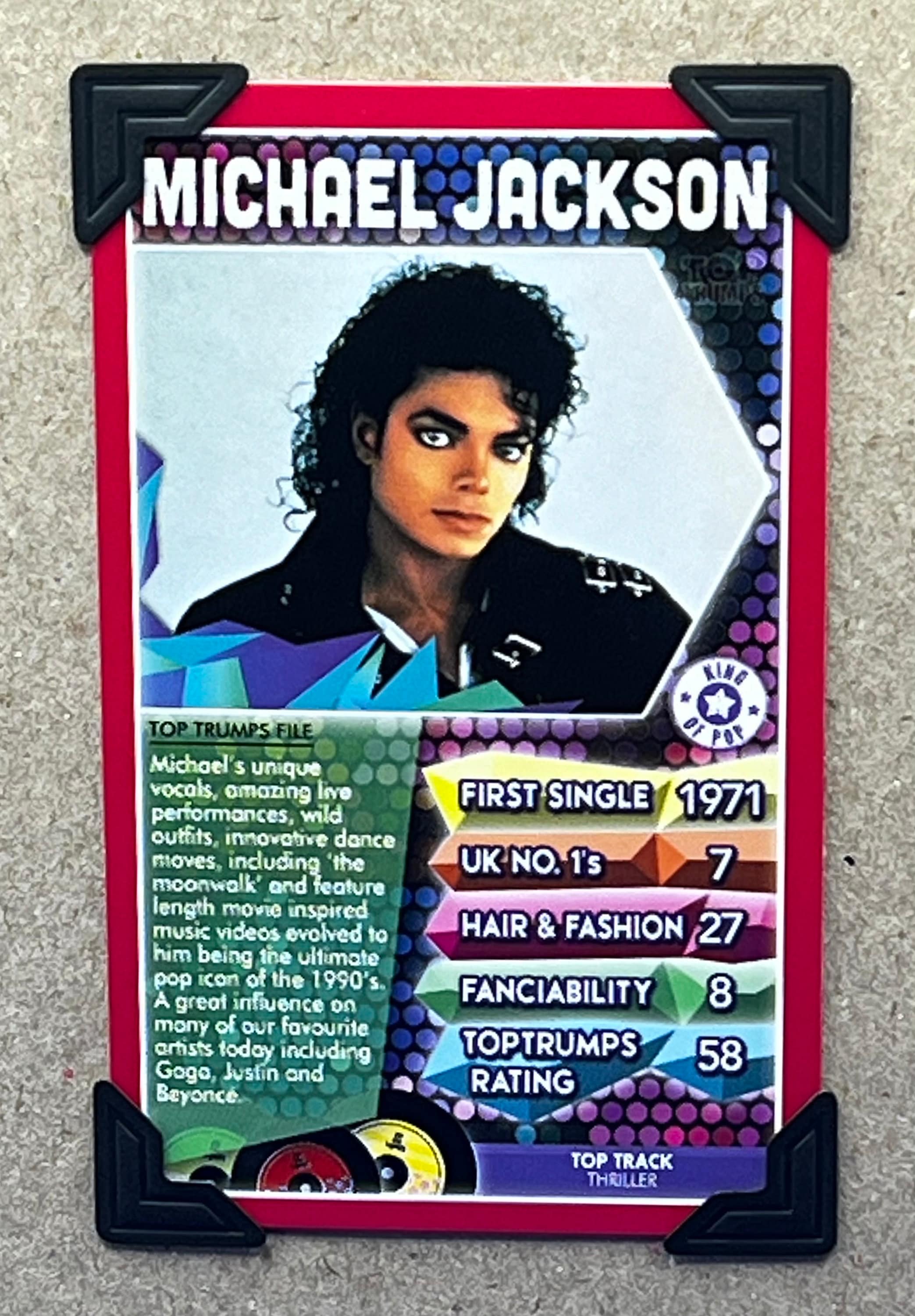 Michael Jackson Pop Legends Top Trumps Original 2015 Playing Card