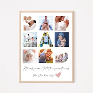 Daddy Photo Collage, Customized Father&#39;s Gift, Gift For Dad, Personalized Gift for Dad, Printable Father Day Photo Collage, Photo Gift