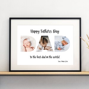 Modello regalo fotografico per la festa del papà, collage di foto di compleanno del papà stampabile, regalo dei bambini, regalo fotografico per papà, arte fotografica del papà Download istantaneo
