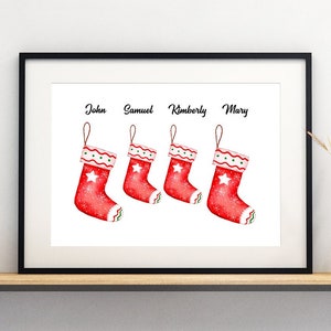 Christmas Family Printable File, Custom Family Portrait, Christmas Personalized Family Gift, Christmas Decor, Holiday Decor, Pdf File