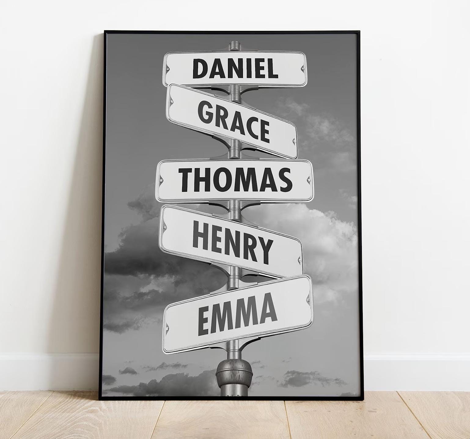 Digital File Only Personalized Family Names Street Sign Date of Birth ...