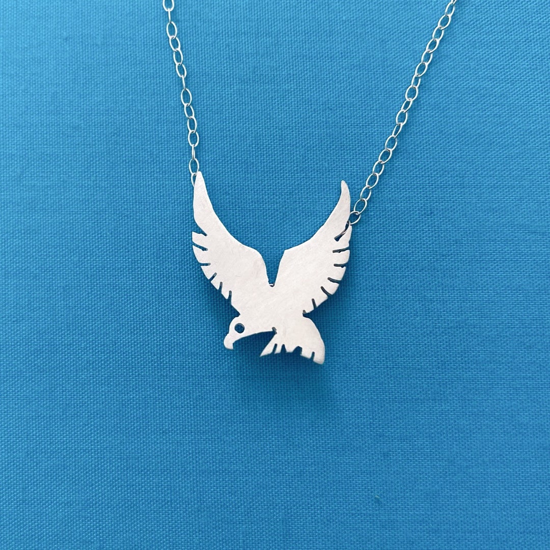 Sterling Silver Flying Eagle Necklace Handmade Bald Eagle Etsy UK