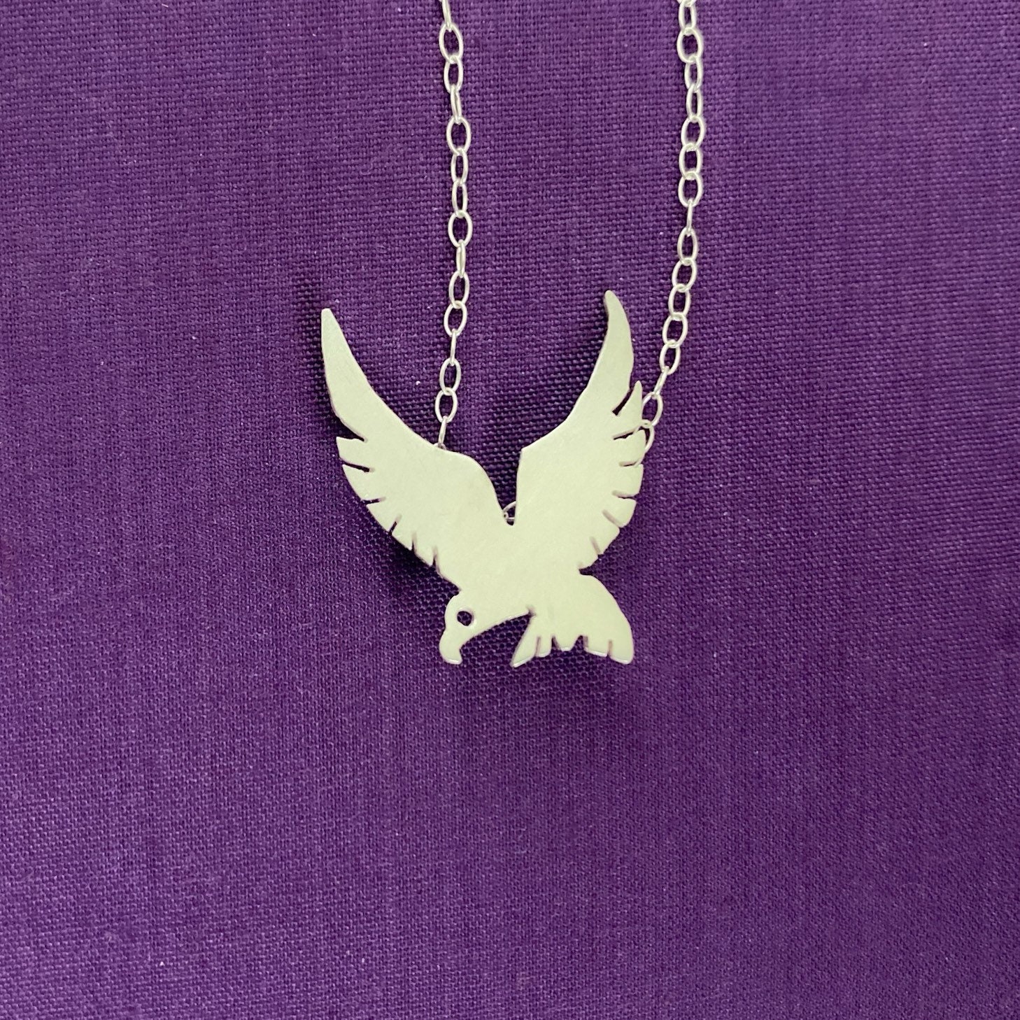 Sterling Silver Flying Eagle Necklace Handmade Bald Eagle Etsy UK