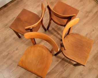 4x schöner Vintage Stuhl Frankfurter Küche 40er 50er Jahre Landhaus Design Retro SET Shabby Chic Kneipen Wirtshaus Küchenstuhl (7875 Set2)