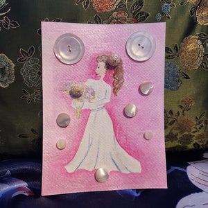 Carte bouton vintage sur l'aquarelle