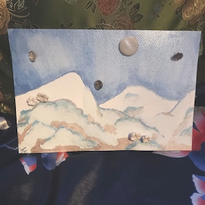 Carte à boutons, jeu de boutons vintage à l'aquarelle