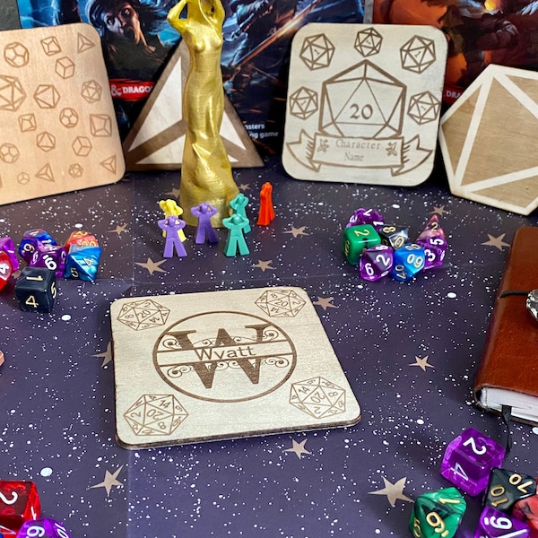 Personalised D&D coasters / Dungeons and Dragons /
