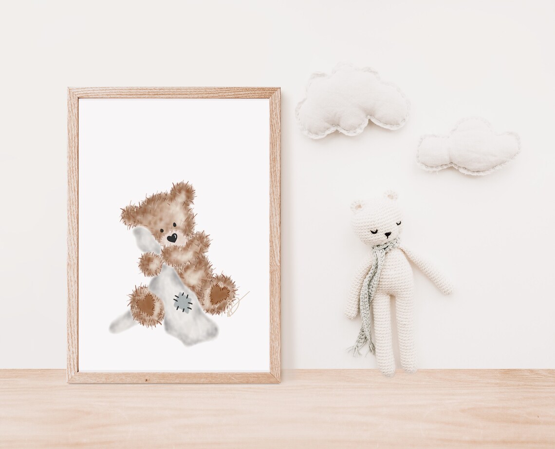 Teddy Bear Nursery Print . Nursery Decor Print . New Baby Etsy Italia