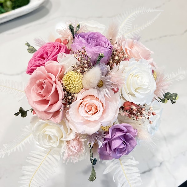Preserved Flowers Wedding Bouquet | Forever Flowers | Romantic Propose Gift | All Occasions