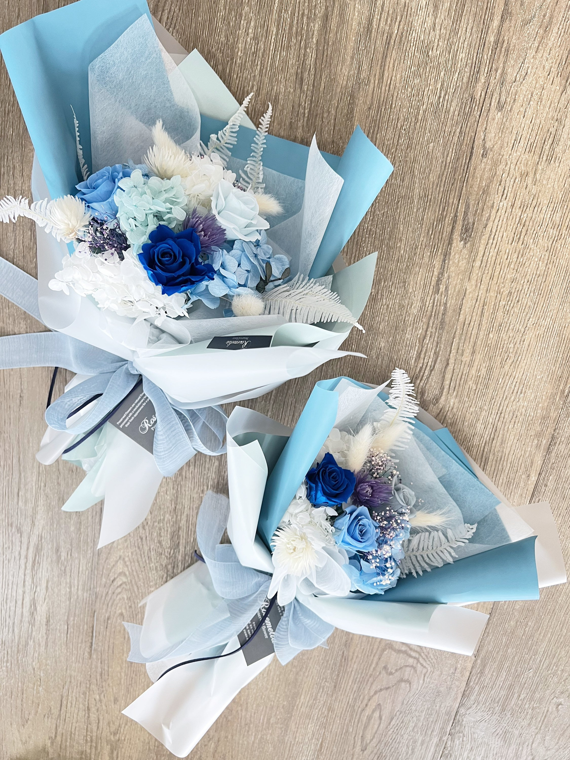 花束Preserved flowr ribon wanghong bouquet Preserved ribon flowr