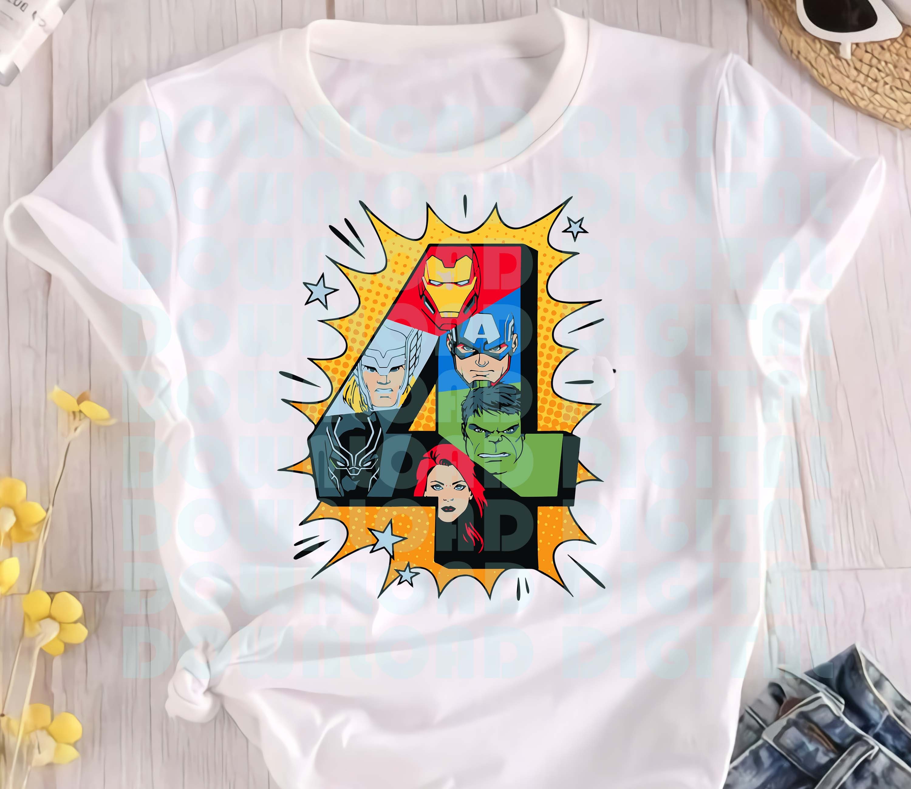 Download Marvel Avengers Comic Super Heroes 4rd Birthday Svg Digital | Etsy