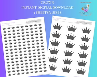 Crown Royal Icing Transfer Template: Cookie & Cake Decorating (Digital Download, 4 Sizes)