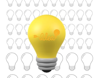 Foglio di modelli per decorazione con glassa reale a forma di lampadina, 2 misure