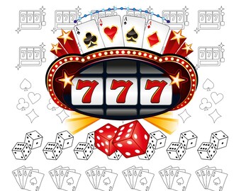 Foglio di modelli per trasferimento di glassa reale a tema poker, gioco d'azzardo e casinò, 1 dimensione