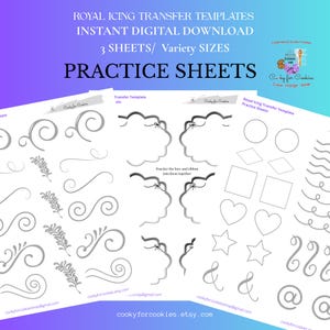 Practice Sheets Royal Icing Transfers 3 Sheets