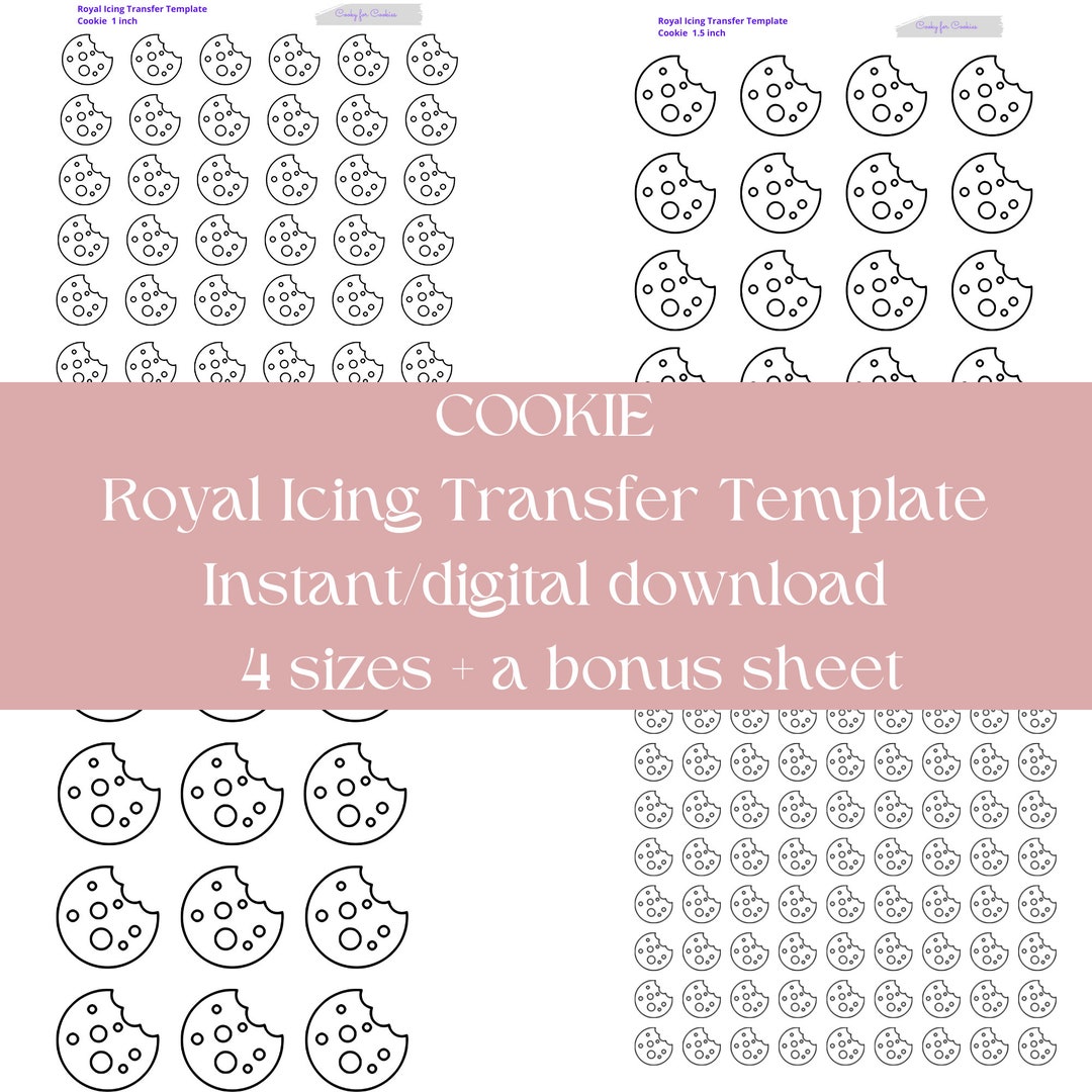 cookie royal icing transfer template - etsy
