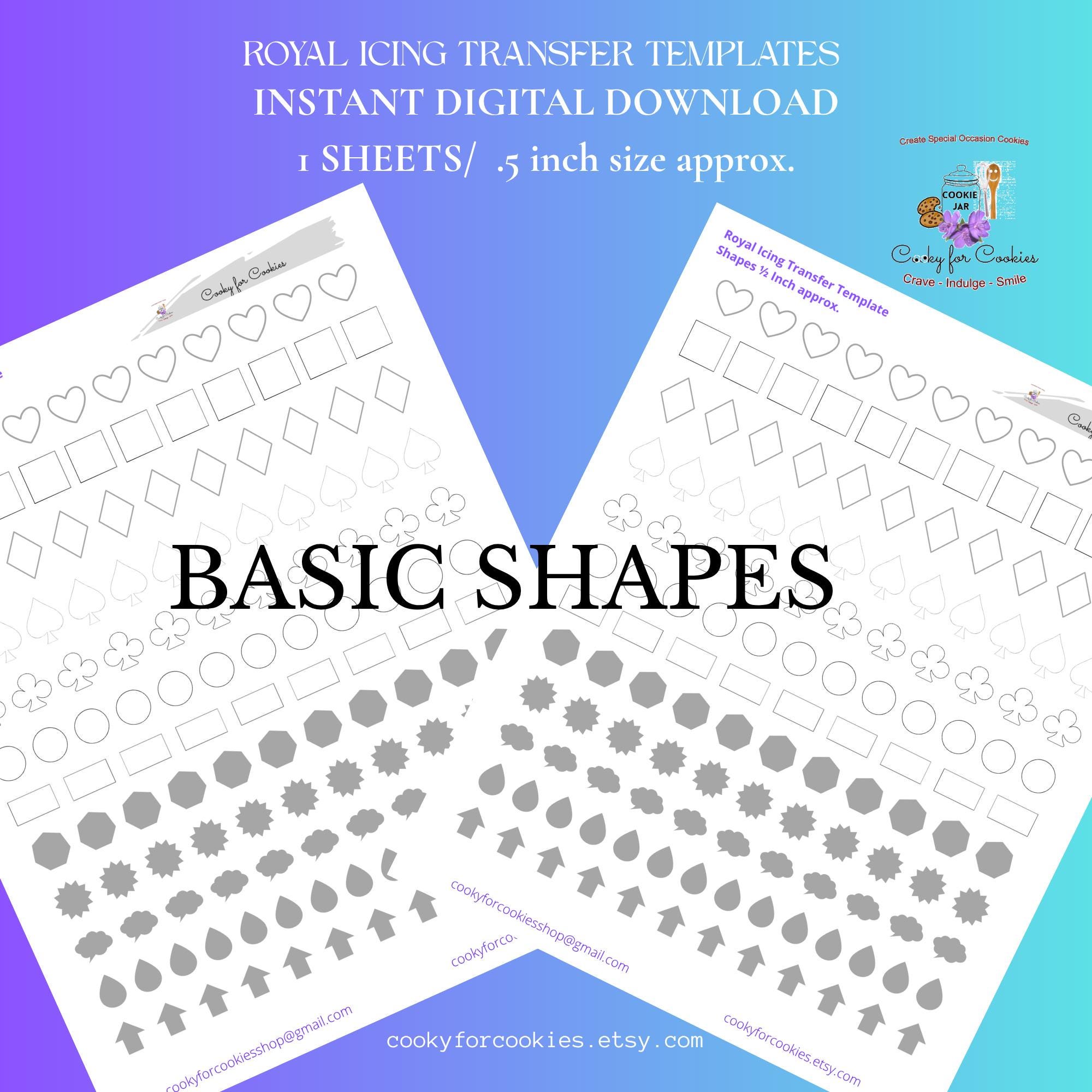 Basic Shapes Royal Icing Transfer Template, 1 Size - Etsy