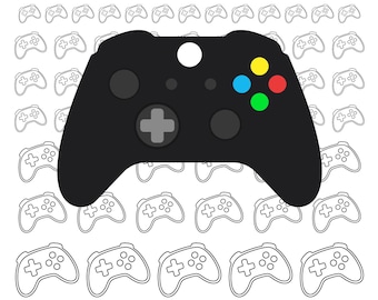 Foglio di modelli per trasferimento di glassa reale a forma di controller di gioco, 4 misure