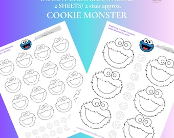 Modello per trasferimento di glassa reale per biscotti a forma di faccia di mostro